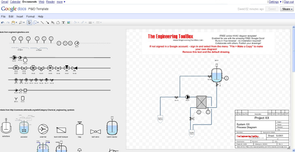 P&ID diagram - online drawing template P&ID diagram - online drawing template