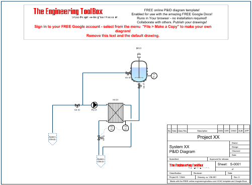 P&ID diagram - online drawing template P&ID diagram - online drawing template