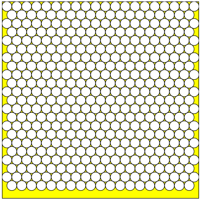 Number of circles within a rectangle - triangular pattern Number of circles within a rectangle - triangular pattern